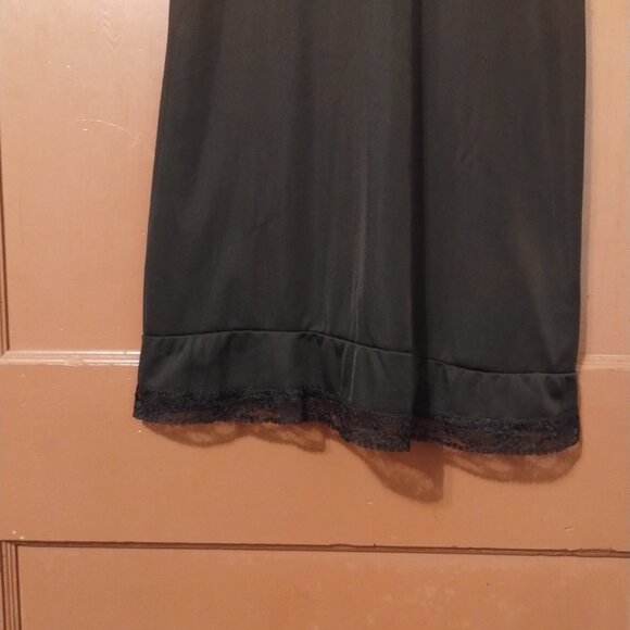 BLACK Vintage Luxite by Holeproof Nylon Slip Lace BODICE Size 34 Slip Dress-READ - Picture 3 of 11